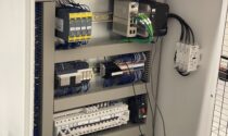 Picture of inside automation cabinet on production line